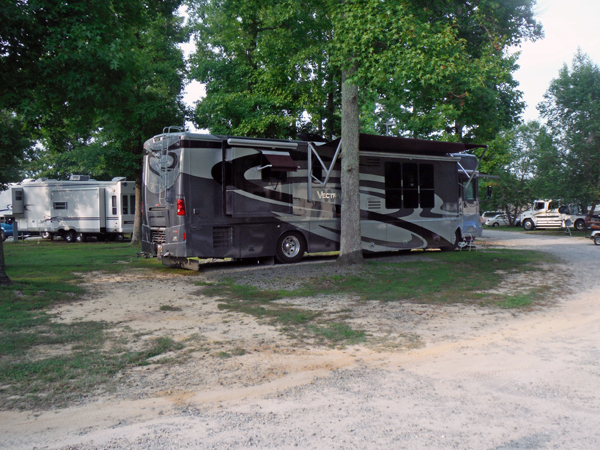 the new yard of the two RV Gypsies at Chesapeake Bay RV Resort in Virginia
