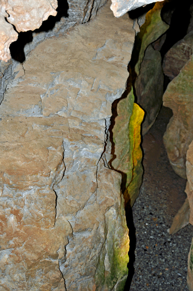 a deep crevice