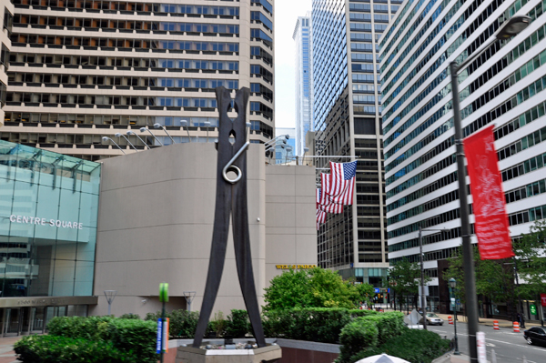 Centre Square and a giant clothespin