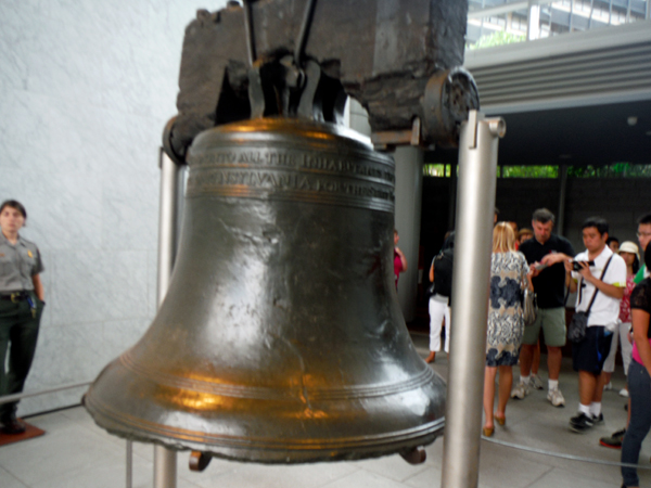 The back side of the Liberty Bell