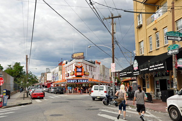 view of Geno's from Pat's