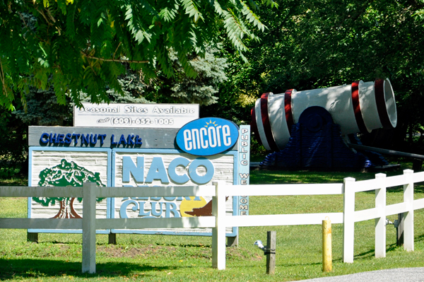 Chestnut Lake RV Campground sign