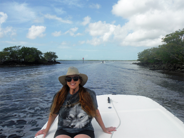 Karen Duquette boating at Everglades National Park