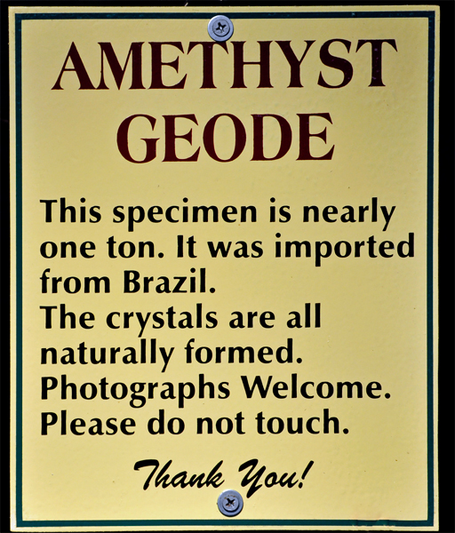 Amethyst geode sign