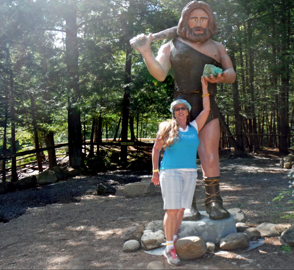 Karen Duquette and a caveman
