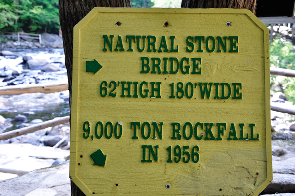 Natural Stone Bridge sign