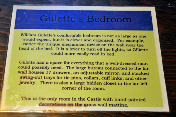 sign about Gillette's bedroom