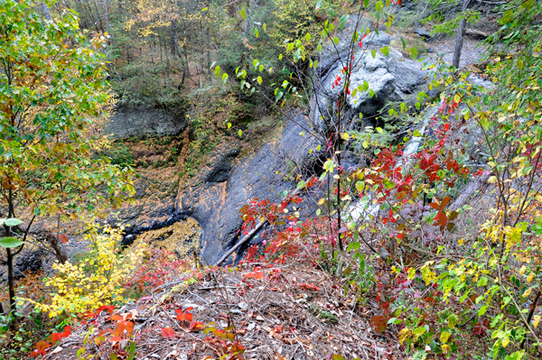 fall foliage at Raymondskill Falls 