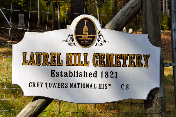 Laurel Hill Cemetery. sign