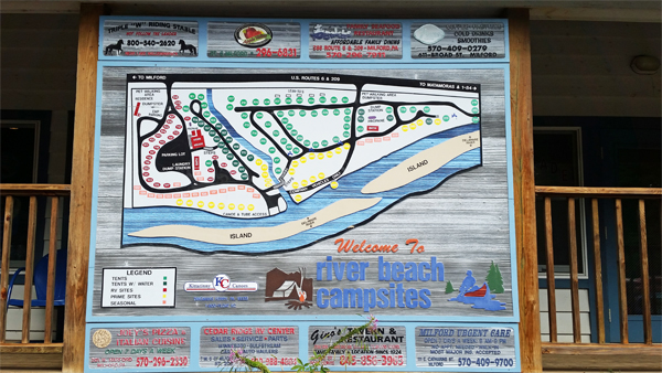Map for River Beach Campsites