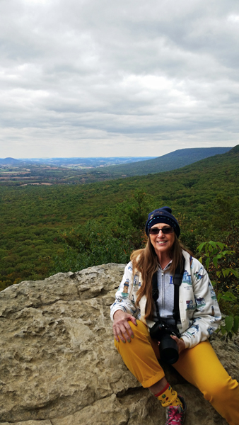 Karen Duquette at the North Lookout of Hawk Mountian