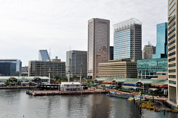 View of the Inner Harbor in Baltimore, Maryland