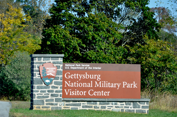 Gettysburg National Military Park sign