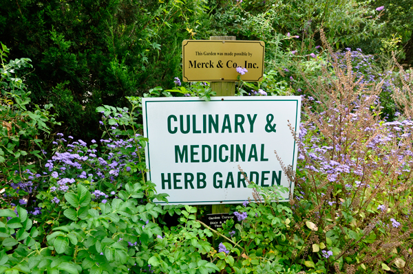 The Culinary and Medicinal Herb Garden sign