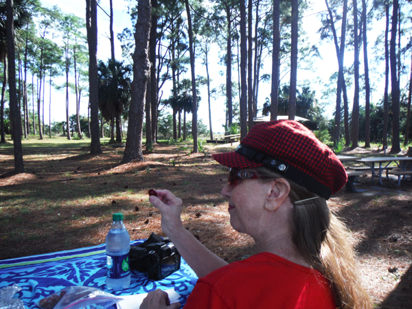 Karen Duquette enjoying the picnic