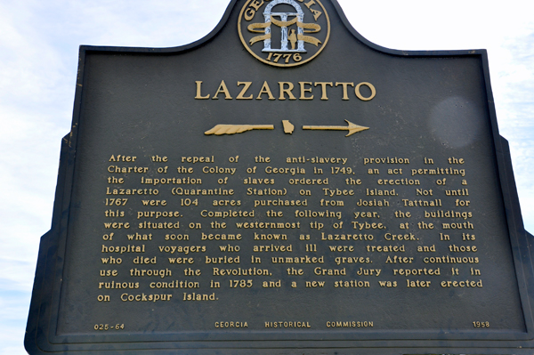 sign about Lazaretto