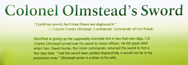 about Colonel Olmstead's sword