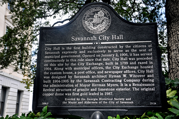 Savannah City Hall sign