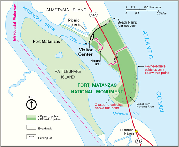 Fort Matanzas National Monument map