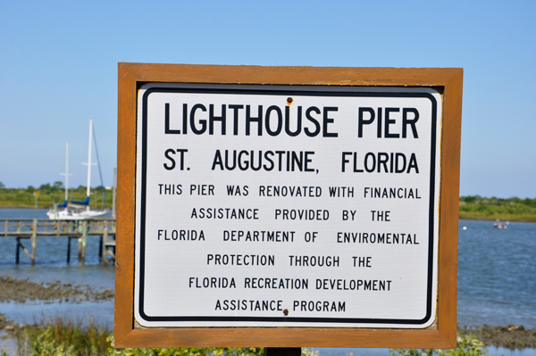 St Augustine Lighthouse Pier sign