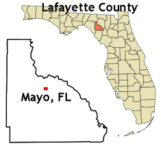 Florida map showing location of Mayo