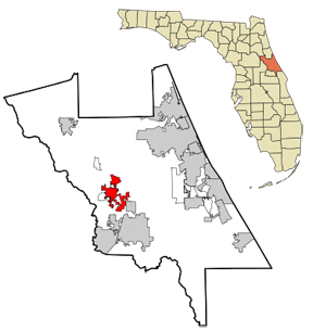 map of Florida showing location of DeLand