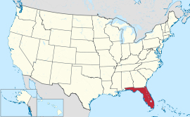 USA map showing location of Florida
