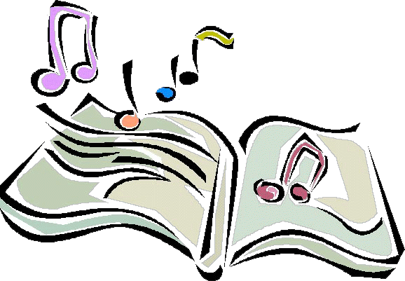 music notes and book