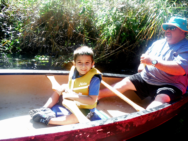 anthony and Papa in the canoe