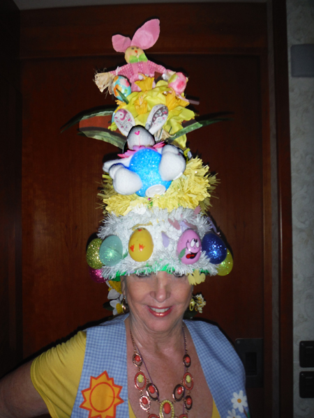 the front of Karen Duquette's Easter Bonnet