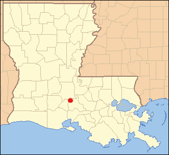 Louisiana map showing location of Breaux Bridge