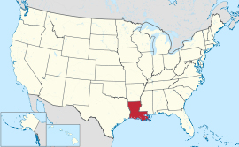 USA map showing location of Louisiana