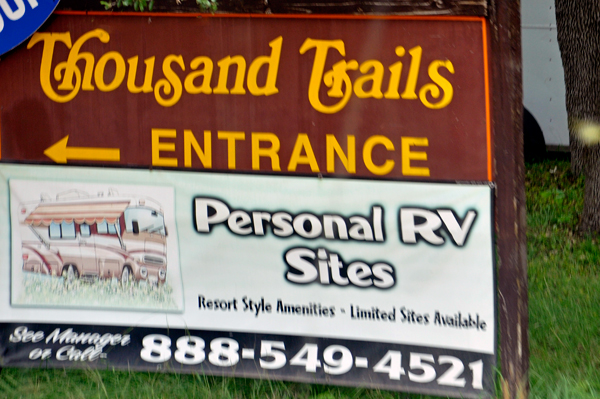 Thousand Trails sign