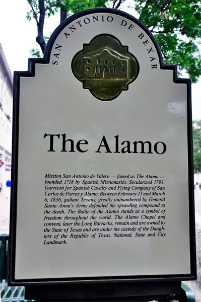 sign about the Alamo