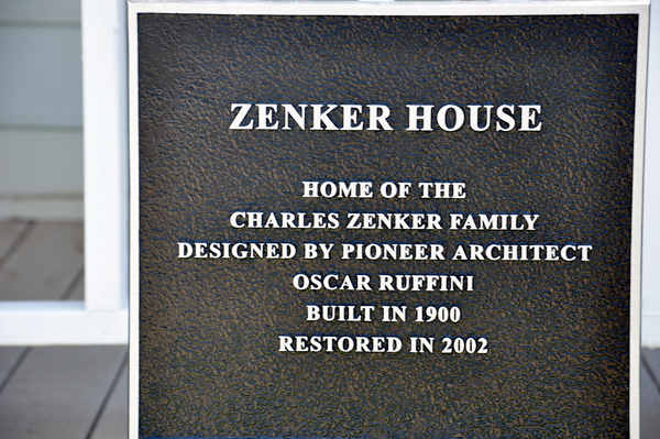 Zenker House sign