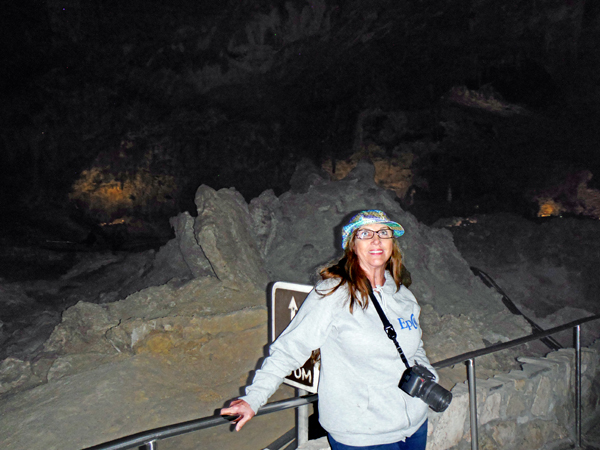 Karen Duquette entering Carlsbad Cavern