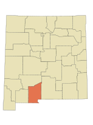 New Mexico map showing location of Las Cruices