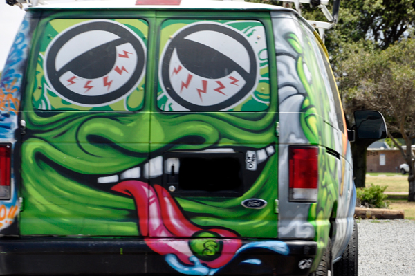 an uniquely painted van