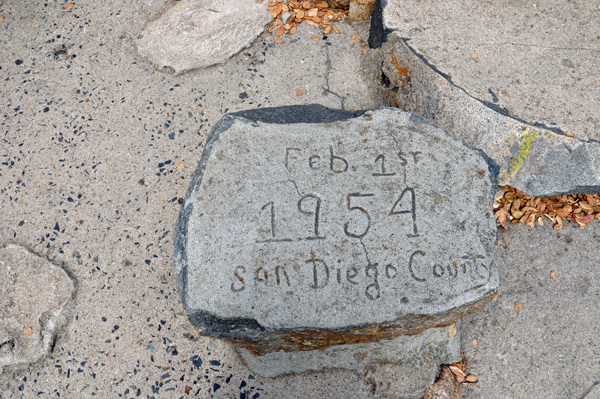 engraved stone at Mount Helix