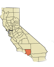 California map showing location of Los Angeles county