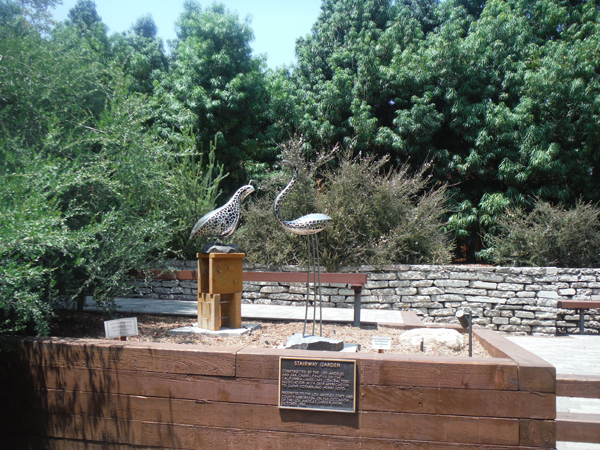 bird sculptures at the Stairway Garden