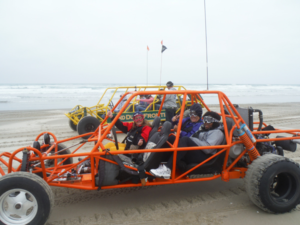 The two RV Gypsies int the dune buggy