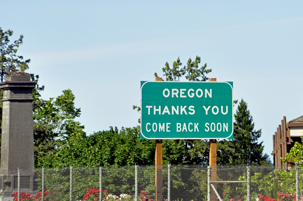 sign: Oregon thanks you