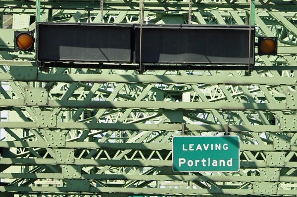 sign: Leaving Portland