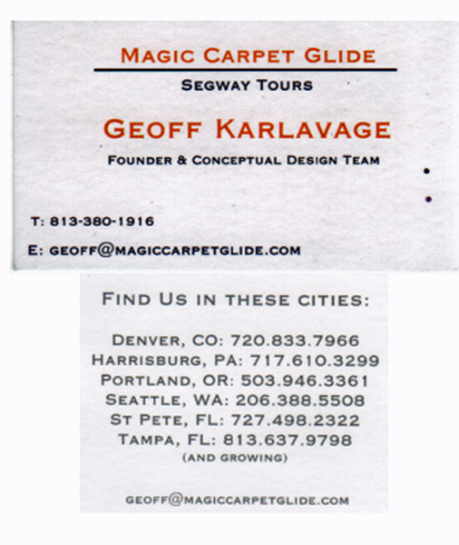 Geoff Karlavage's business card