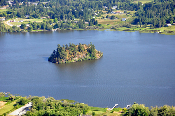 a small island in Lake Campbell