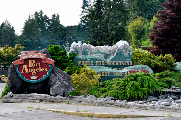 a fancy Port Angeles sign