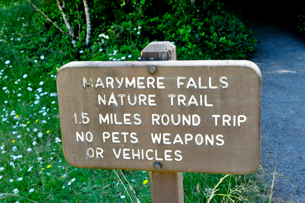 sign: Marymere Falls