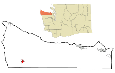 map of Washington state showing location of Forks, WA