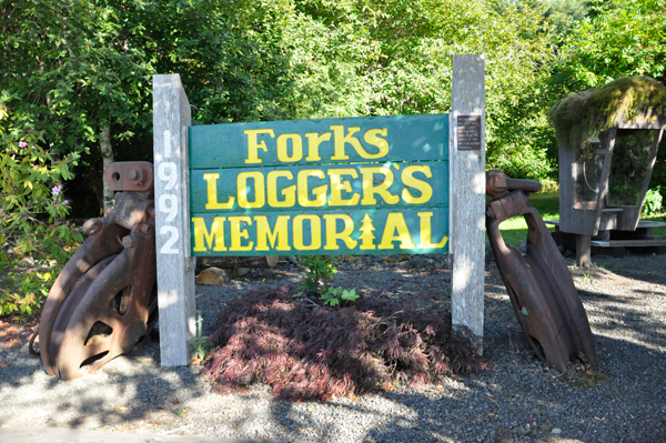 Forks Loggers Memorial sign